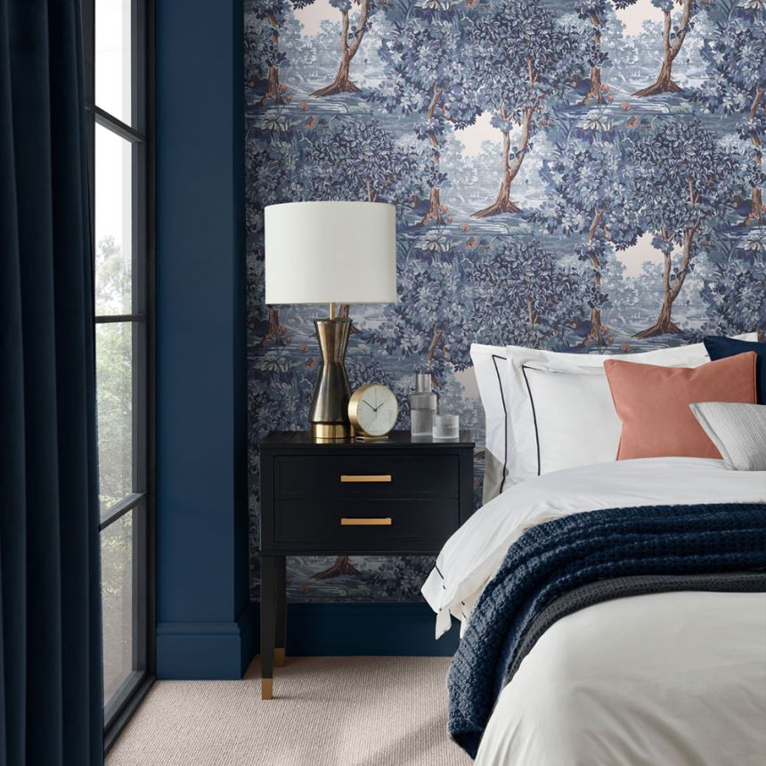 Tapete, blau, Bäume, 127902, Arboretum, Graham Brown Premium