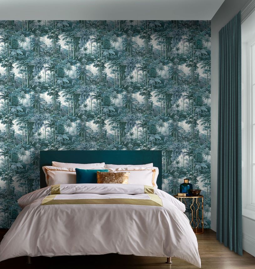 Tapete, blau, Palmen, Dschungel, 127915, Arboretum, Graham Brown Premium