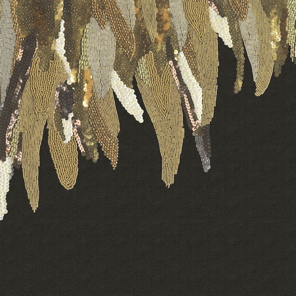 Vlies, Fototapete mit Blumen Pailletten, Perlen 307406, 280 x 280 cm, Museum, Eijffinger