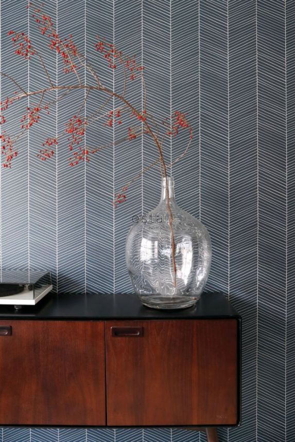 Blaue Vliestapete 139109, Geometrisches Muster, Scandi cool, Esta