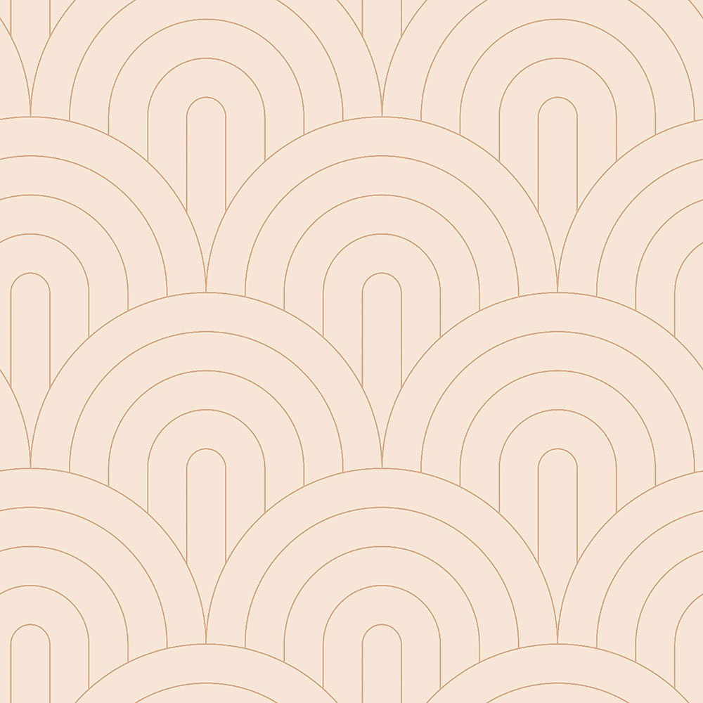 Beige Vliestapete, geometrisches Bogenmuster 139216, Art Deco, Esta