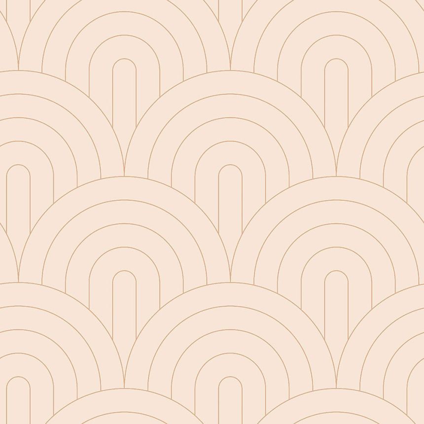 Beige Vliestapete, geometrisches Bogenmuster 139216, Art Deco, Esta