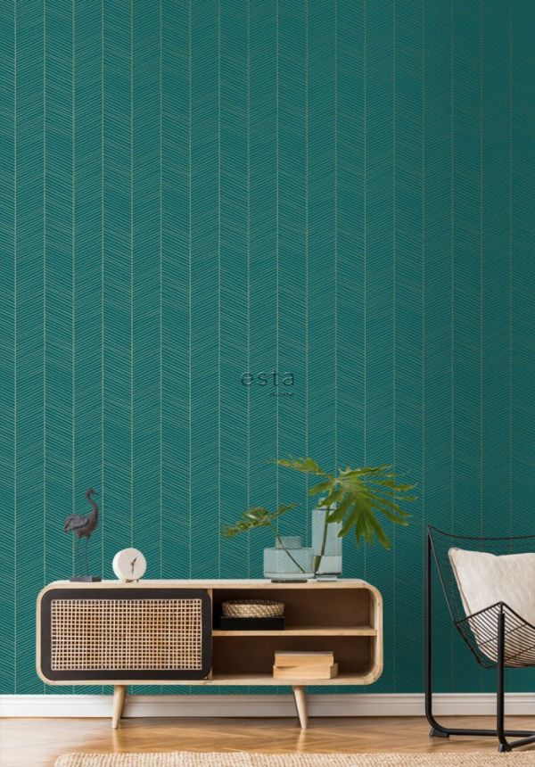 Weißgold Vliestapete Streifen 139135, Art Deco, Esta