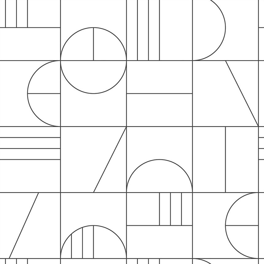 Weiß-schwarze geometrische Vliestapete 139142, Black & White, Esta