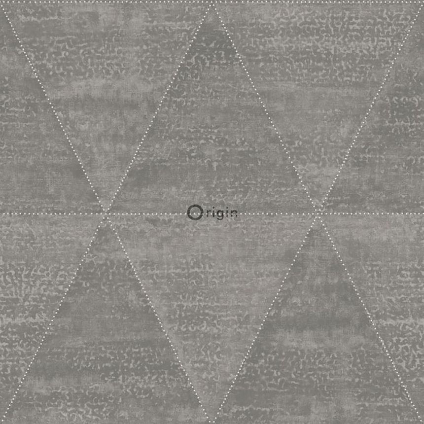 Graue Vliestapete, Imitation von Metalldreiecken 337603, Matières - Metal, Origin
