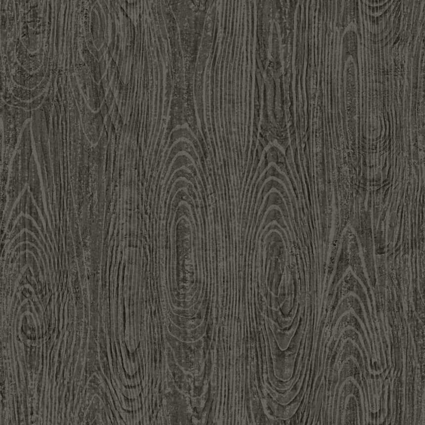 Metallic-Tapete in graubrauner Holzoptik, 347559, Matières - Wood, Origin