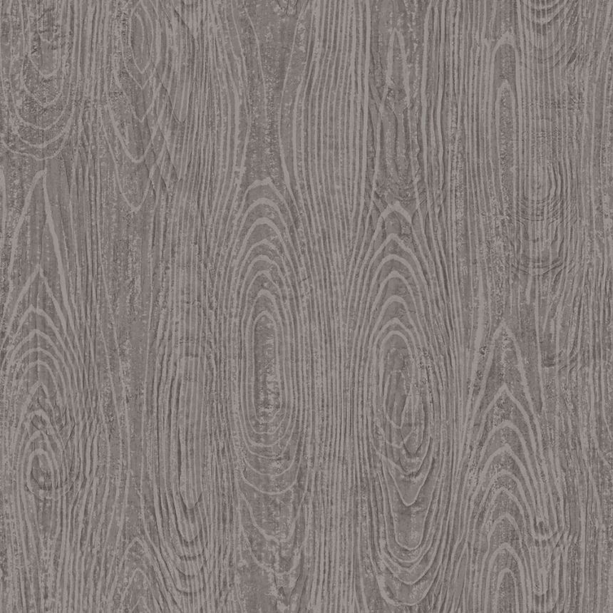 Metallic-Tapete in graubrauner Holzoptik, 347556, Matières - Wood, Origin