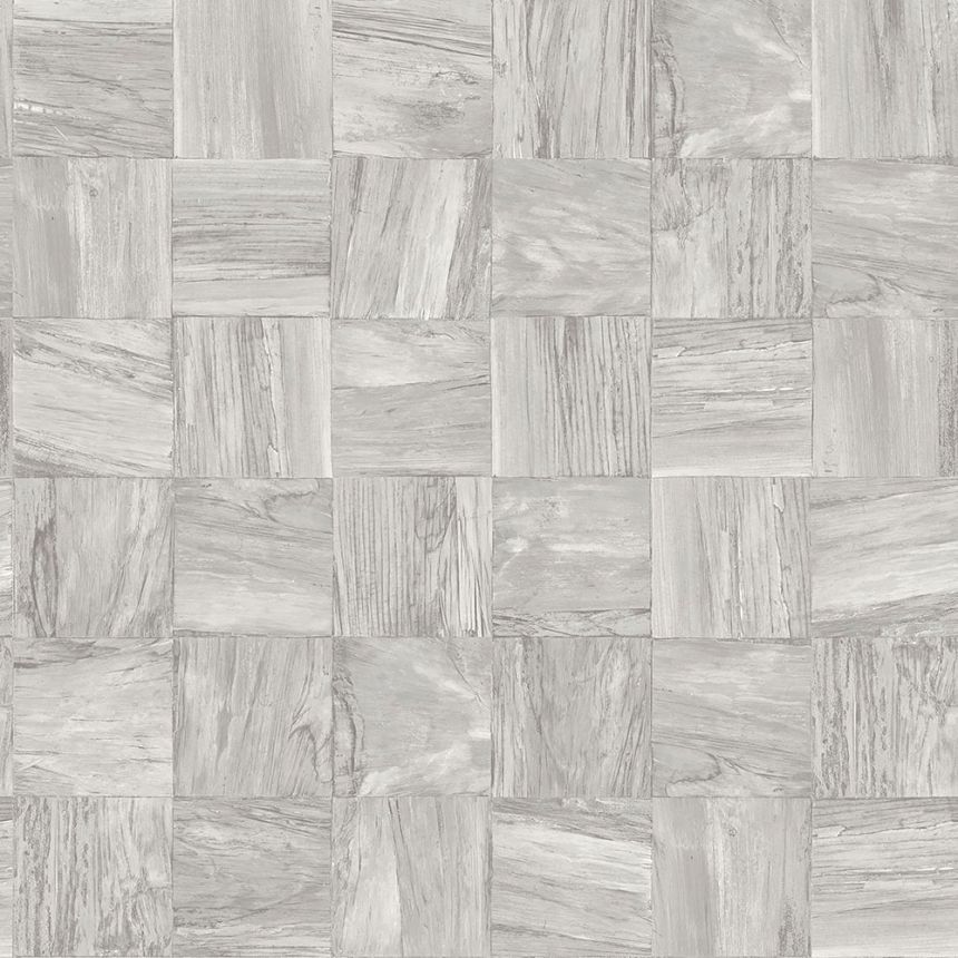Tapete in grauer Holzoptik, 347518, Matières - Wood, Origin