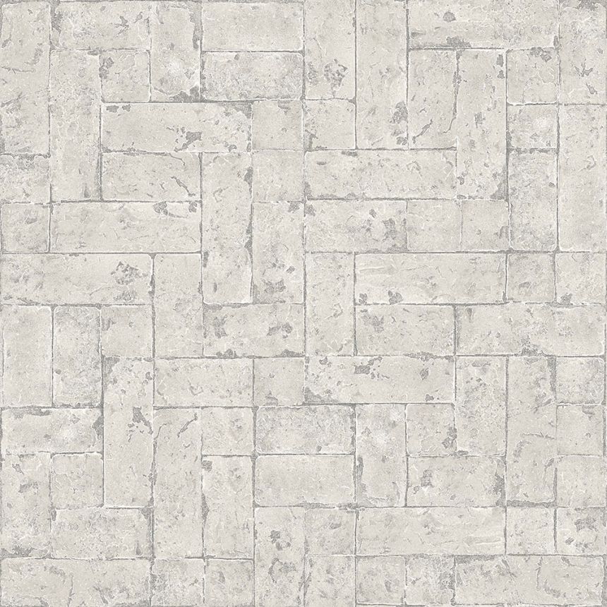 Graue Vliestapete, Imitation von Steinverkleidung 347569, Matières - Stone, Origin