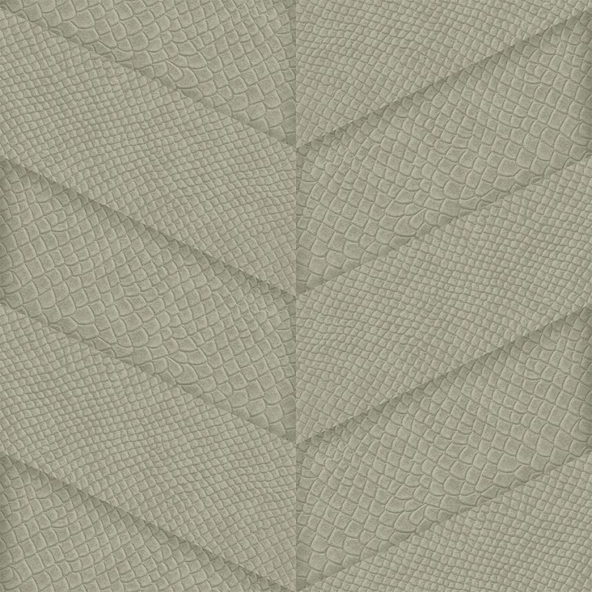 Grau-beige Vliestapete, Parkett-Ledermuster 347790, Luxury Skins, Origin