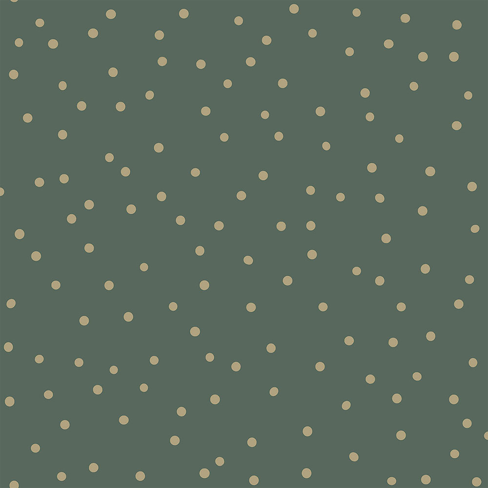 Grüne Vliestapete für die Wand, goldene Punkte 139275, Forest Friends, Esta