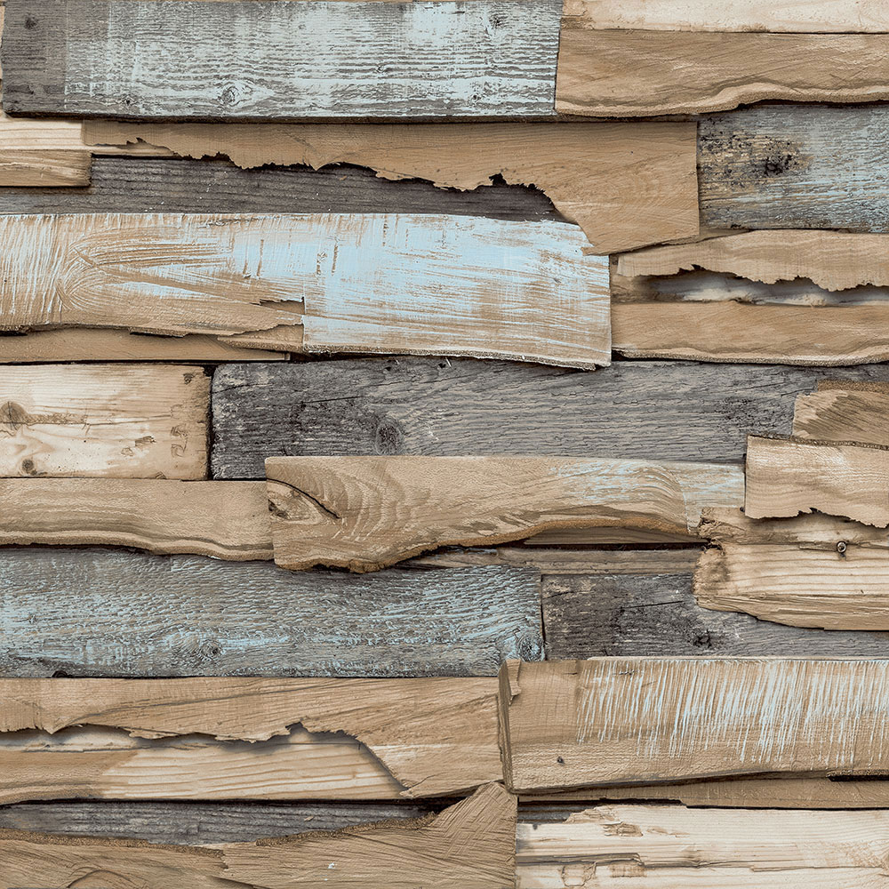 Tapete in braun-beiger Holzoptik, WL1003, Wanderlust, Grandeco