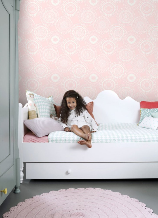 Weiß-rosa florale Vliestapete für die Wand 128860, Little Bandits, Esta