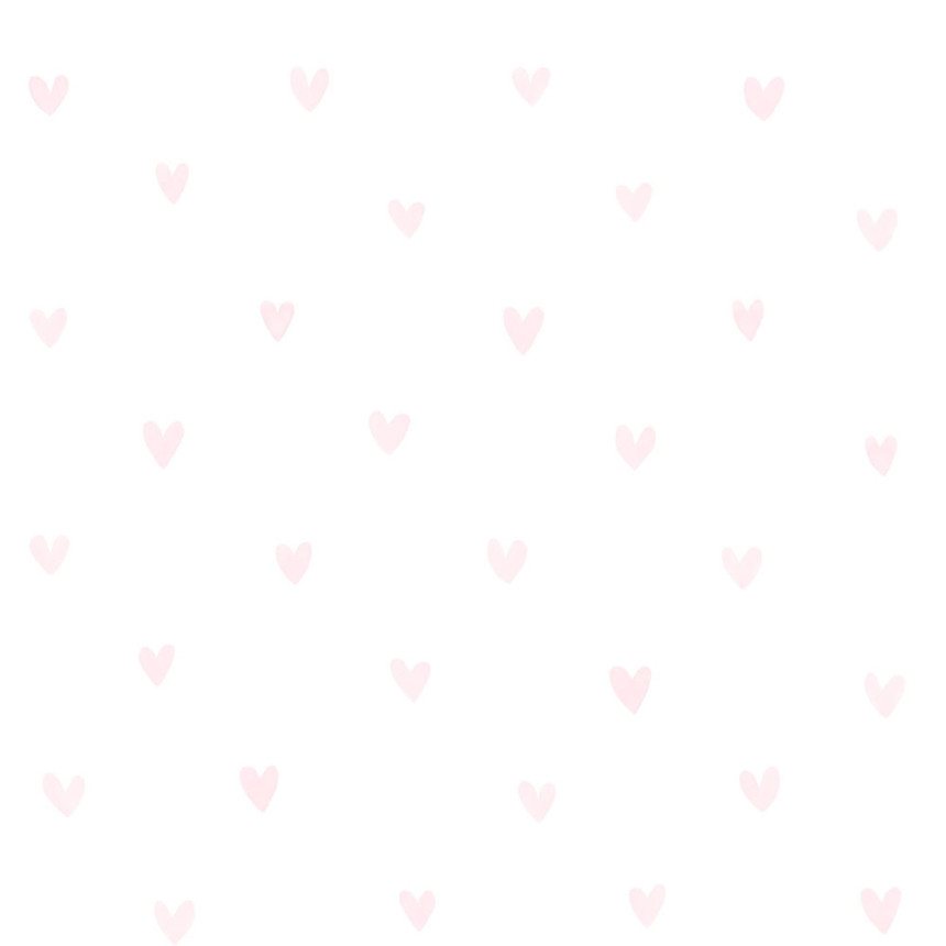 Weiße Vliestapete mit rosa Vintage-Herzen 138915, Little Bandits, Esta