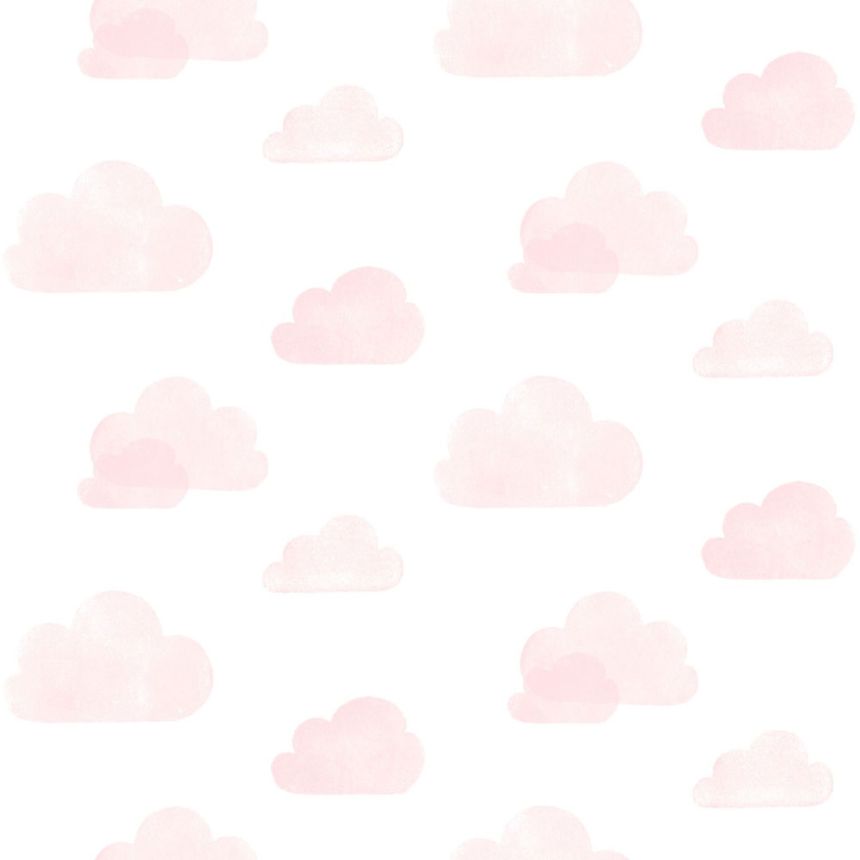 Weiße Vliestapete mit rosa Wolken 138929, Little Bandits, Esta