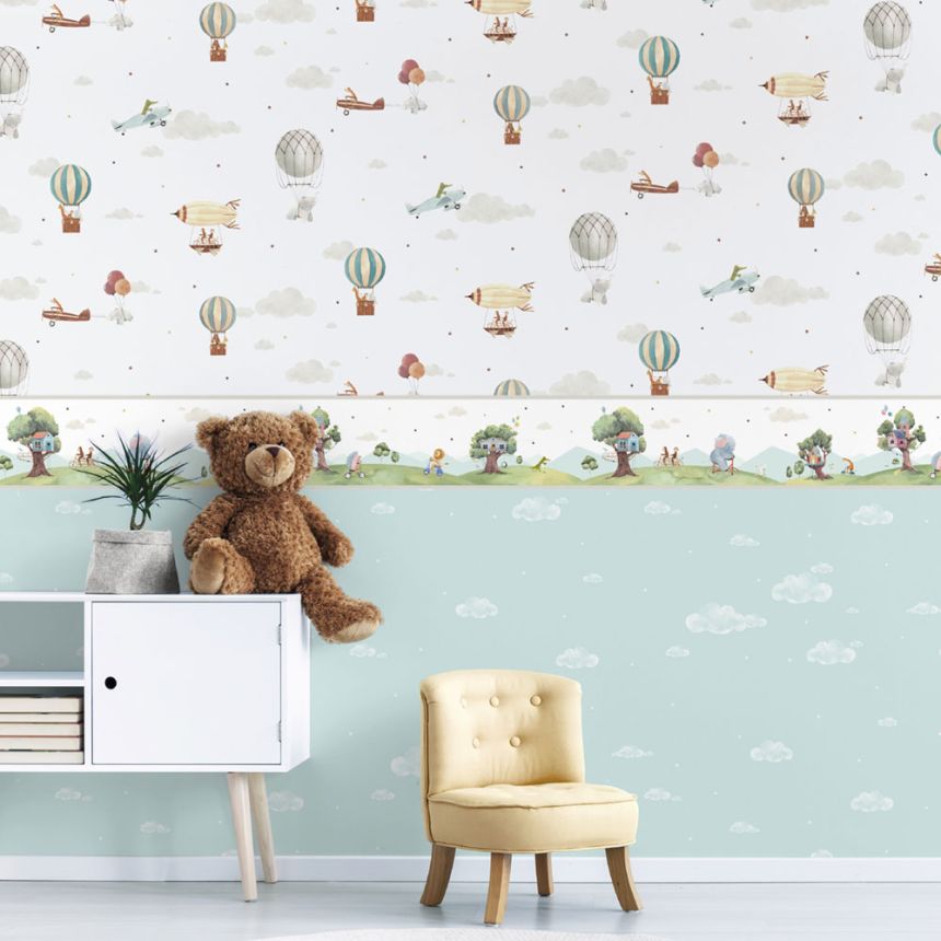 Selbstklebende Tapetenbordüre für Kinder mit Tieren 474-1, Pippo, ICH Wallcoverings