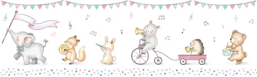Selbstklebende Tapetenbordüre für Kinder mit Tieren 472-2, Pippo, ICH Wallcoverings