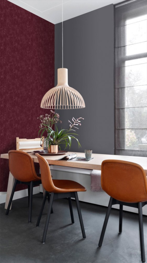 Burgunder Tapete, Putzimitat, Vliestapete 148724, Blush, Esta Home