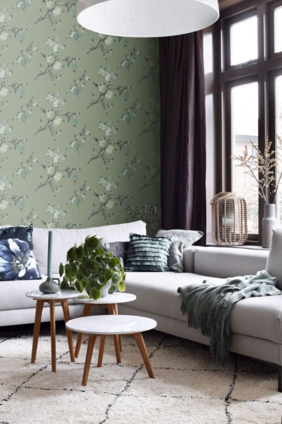Tapete mit blühenden Zweigen, Vliestapete 148716, Blush, Esta Home