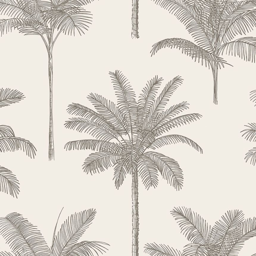 Beige Tapete mit Palmen, Vliestapete 139163, Paradise, Esta Home