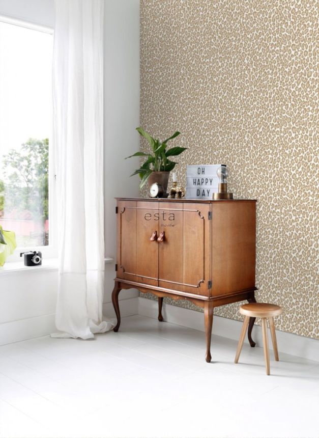 Beige Tapete - Leopardenfell-Imitat, Vliestapete 139151, Paradise, Esta Home