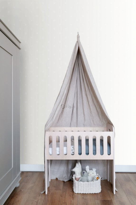 Metallic-Kindertapete mit Herzen, Vliestapete 347704, Precious, Origin