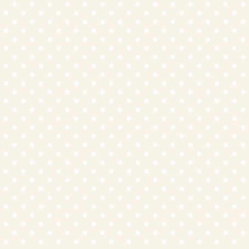 Tapete - weiße Tupfen auf einem beigen Metallic-Hintergrund, Vliestapete 346817, Precious, Origin