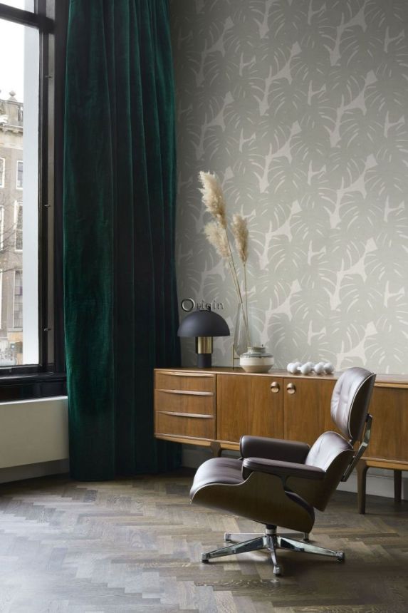 Tapete - monstera blätter - stoff textur, Vliestapete 347761, Natural Fabrics, Origin