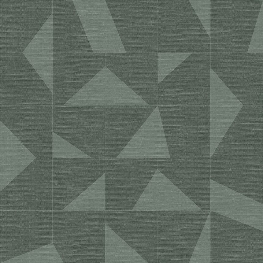 Grüne Tapete mit geometrischen mustern, Vliestapete 347755, Natural Fabrics, Origin