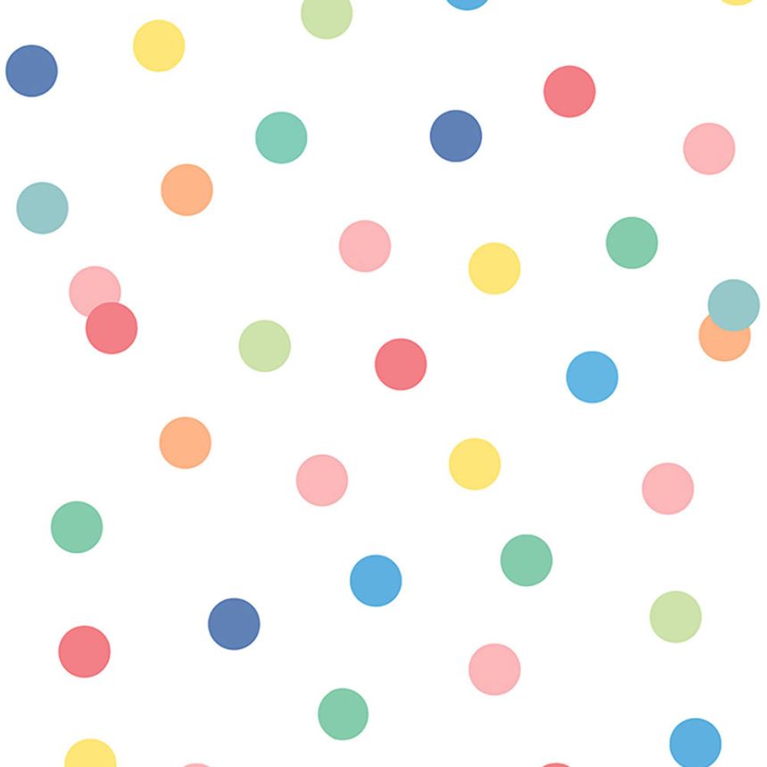 Weiße Tapete mit farbigen Tupfen, Vliestapete M51910, My Kingdom, Ugépa