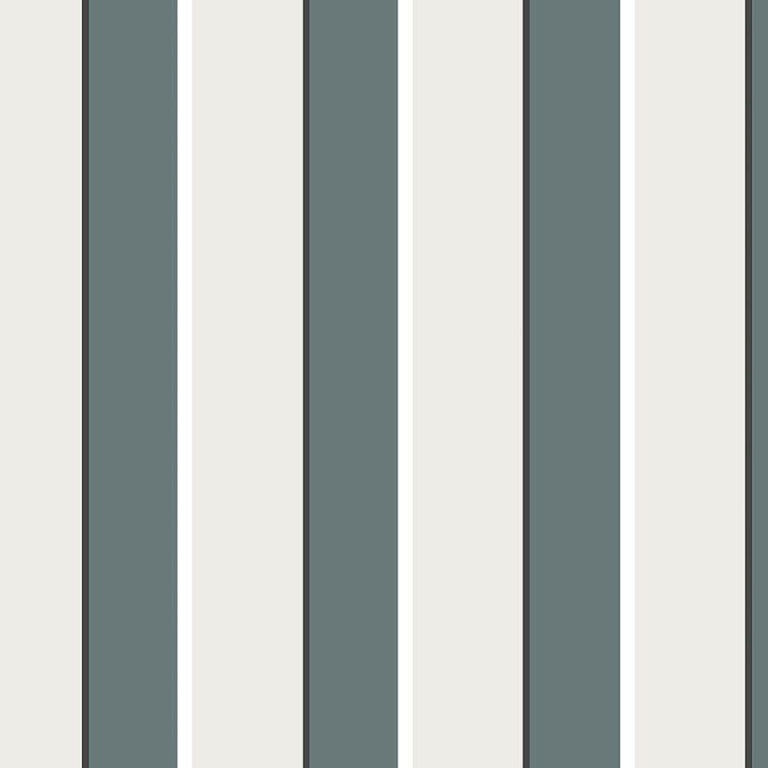 Dunkeltürkis gestreifte Tapete 6508-3, Batabasta, ICH Wallcoverings