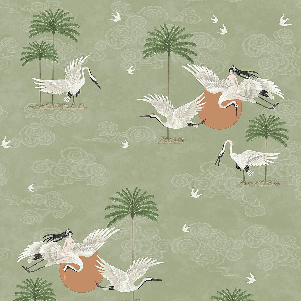 Grüne romantische Tapete, Natur 6501-3, Batabasta, ICH Wallcoverings