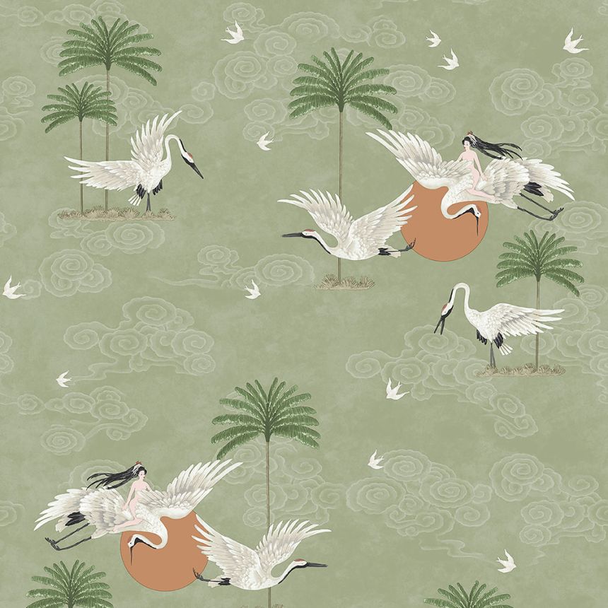 Grüne romantische Tapete, Natur 6501-3, Batabasta, ICH Wallcoverings