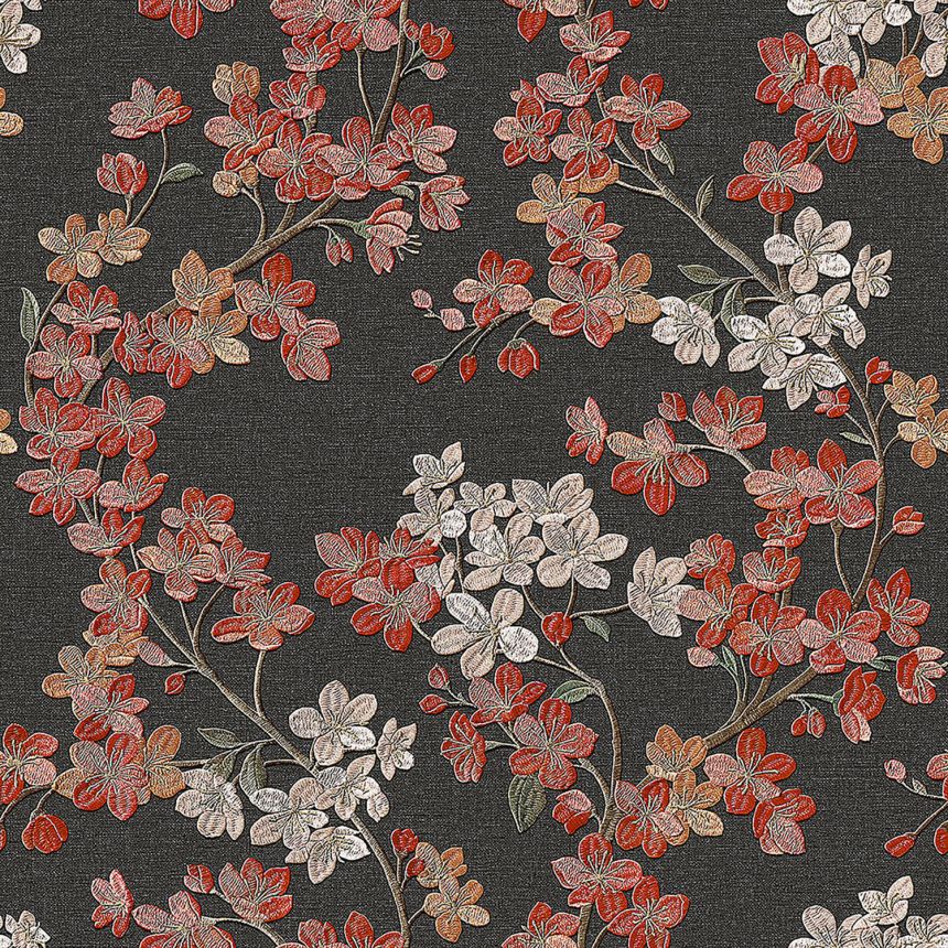 Schwarze Luxustapete Blumen GR322207, Grace, Design ID