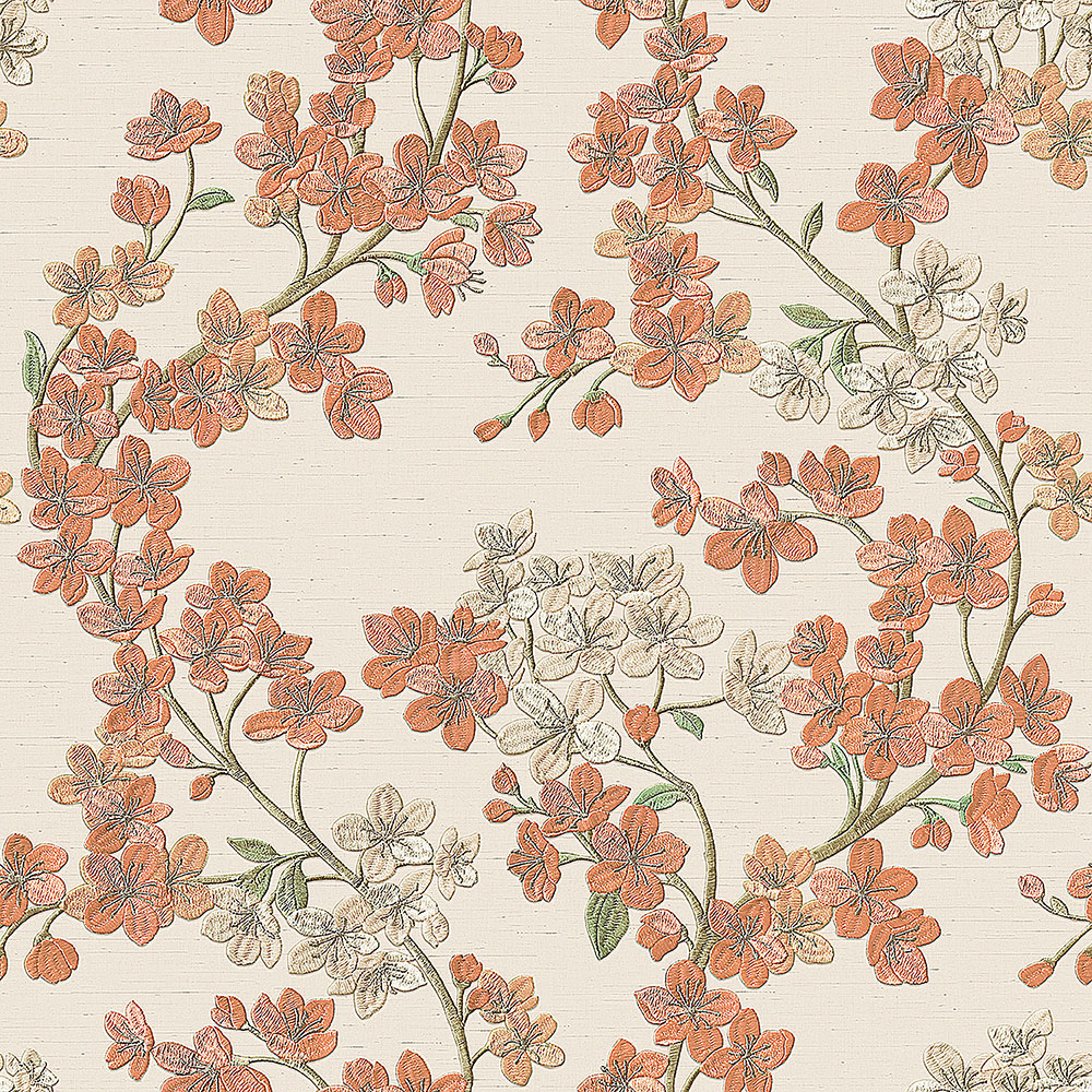 Cremefarbene Luxustapete Blumen GR322202, Grace, Design ID