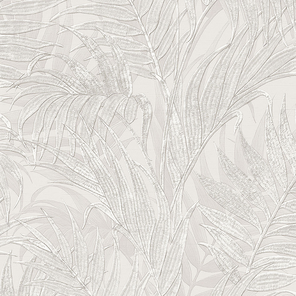 Cremefarbene Luxustapete, Palmenblätter GR322101, Grace, Design ID