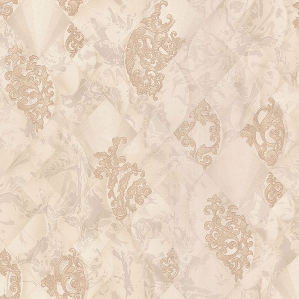Luxus beigefarbene Tapete mit goldenen Ornamenten M31918, Magnifica Murella, Zambaiti Parati