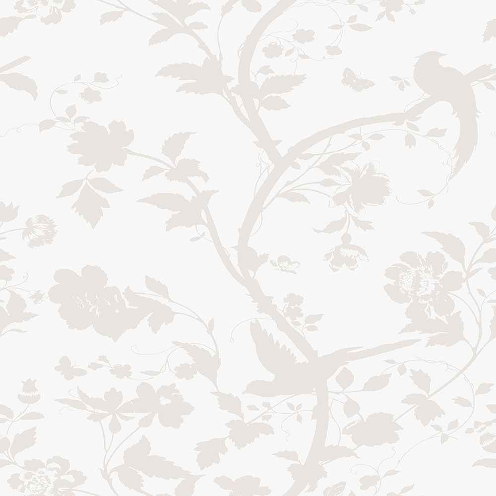 Tapete mit beigen Blumen und Vögeln 113391, Laura Ashley, Graham & Brown