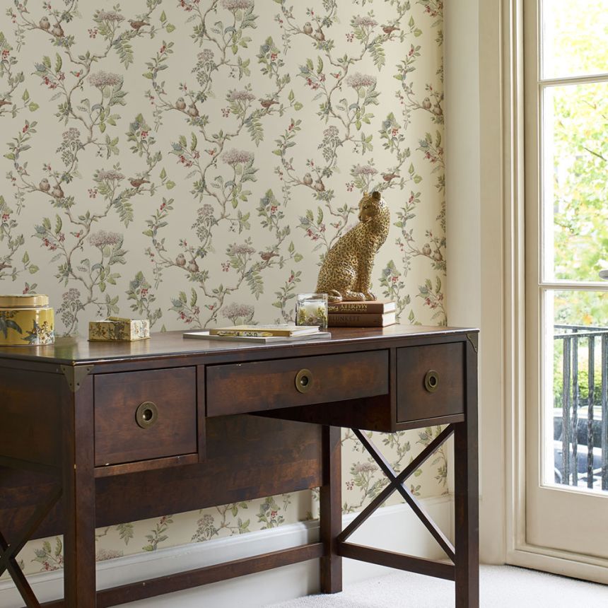 Tapete mit Vogelbeeren 113346, Laura Ashley, Graham & Brown