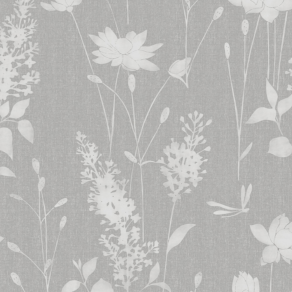 Tapete mit weiß-grauen Blumen 113344, Laura Ashley, Graham & Brown