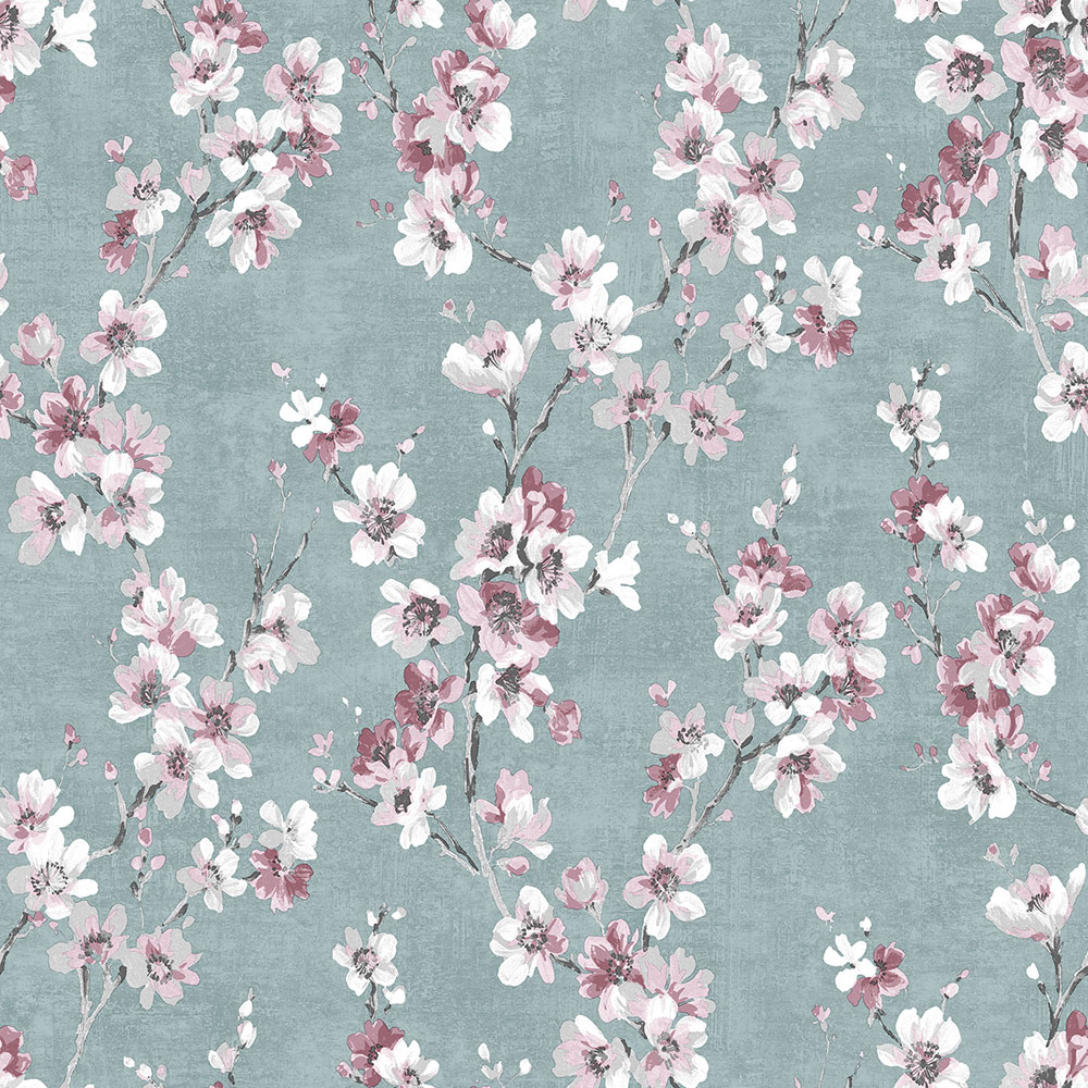 Blaue Tapete, Blumen, M52791D, Adéle, Ugépa