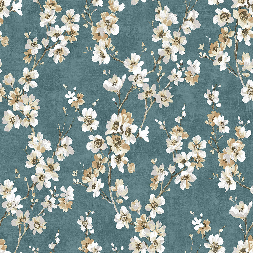 Blaue Tapete, Blumen, M52704, Adéle, Ugépa
