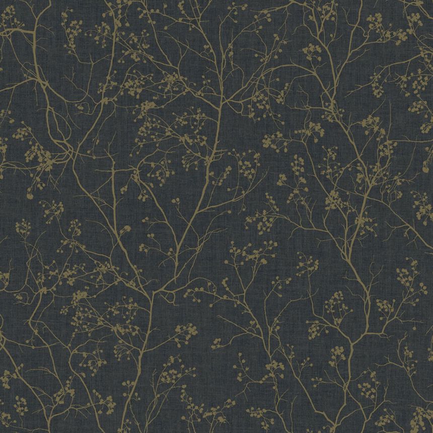 Schwarze Tapete mit goldenen Zweigen DD3811, Dazzling Dimensions 2, York