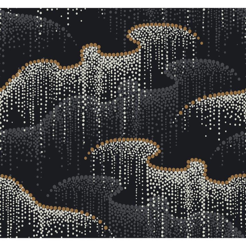 Schwarze Tapete, Tupfen, Perlen OS4261, Modern nature II, York