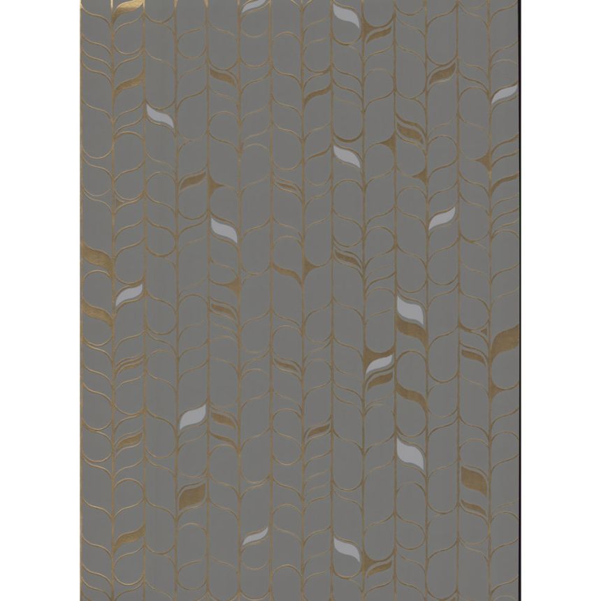 Grau-goldene Tapete, Blätter OS4203, Modern Nature II, York