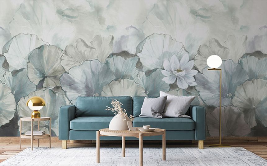 Fototapete, Blumen mit Blättern, Z66875, 5,10 X 3 m, Satin Flowers, Zambaiti Parati