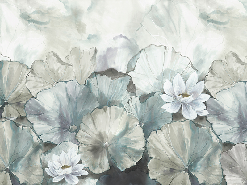 Fototapete, Blumen mit Blättern, Z66873, 5,10 X 3 m, Satin Flowers, Zambaiti Parati