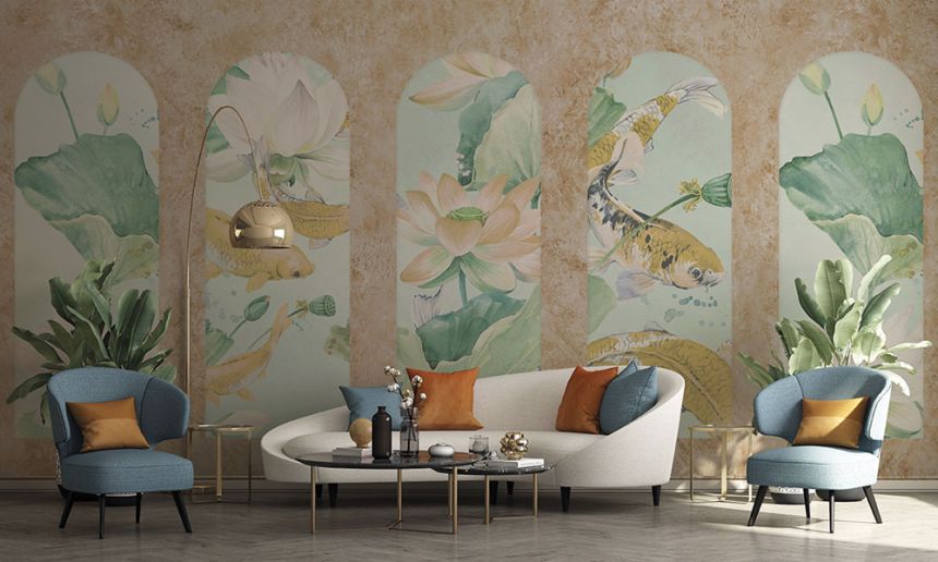 Fototapete, Arkade mit Wasseroberfläche, Z66868, 5,10 X 3 m, Satin Flowers, Zambaiti Parati